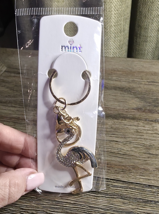 Mint Accessories - Mint Gold and Silver Flamingo Keychain Card Holder